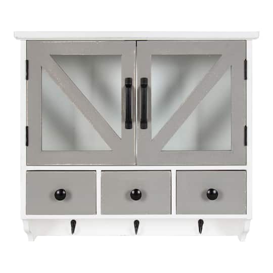 Kate and Laurel Hutchins Decorative Three Drawer Wood Wall Cabinet